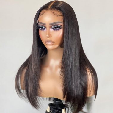 human hair lace wig straight